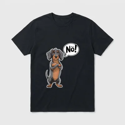 Dickköpfiger Rauhaardackel Dackel No T-Shirt – Klassisches T-Shirt in Schwarz