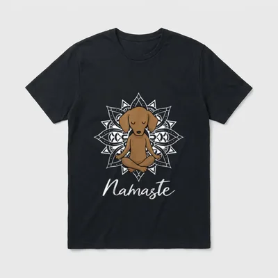 Dackel Yoga T-Shirt 0334 – Klassisches T-Shirt in Schwarz