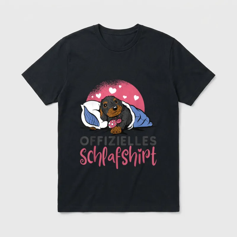 Offizielles Schlafshirt Dackel Schlafshirt T-Shirt – Klassisches T-Shirt in Schwarz