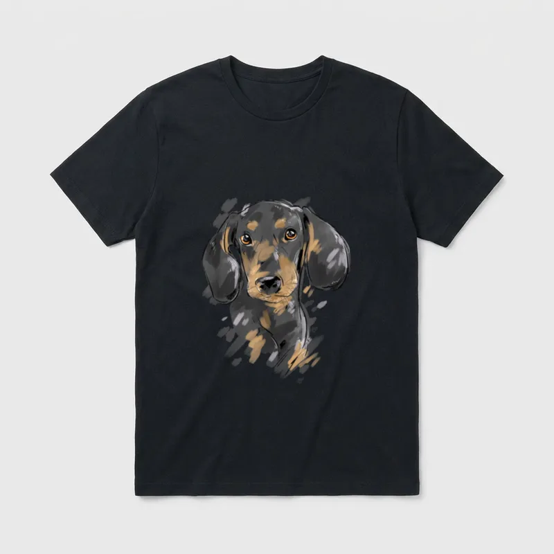 Dackel Dackel Mama Teckel T-Shirt 0346 – Klassisches T-Shirt in Schwarz