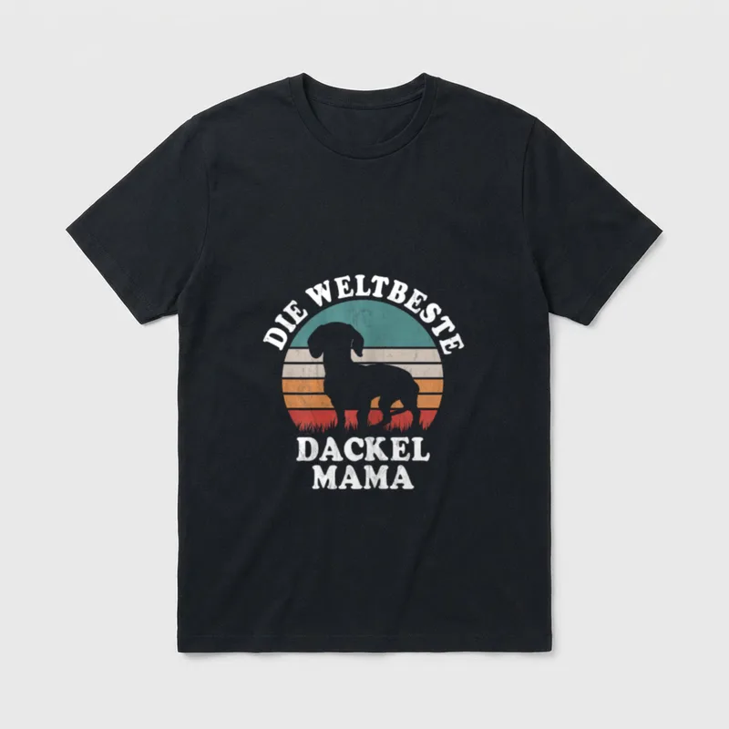 Die Weltbeste Dackelmama Retro T-Shirt – Klassisches T-Shirt in Schwarz