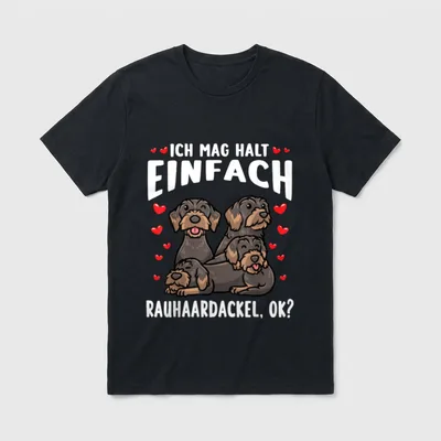 Rauhaardackel Dackel Hund T-Shirt 0352 – Klassisches T-Shirt in Schwarz