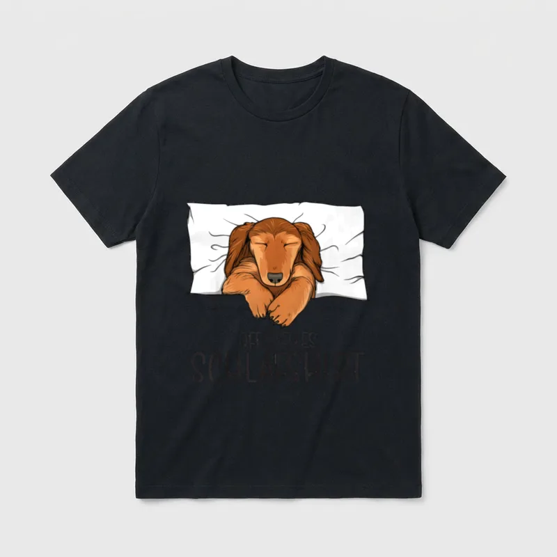 Offizielles Schlafshirt Hund Schlafanzug T-Shirt 0353 – Klassisches T-Shirt in Schwarz