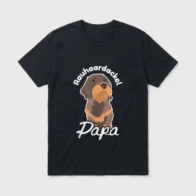 Rauhaardackel Papa Dachshund Herrchen T-Shirt – Klassisches T-Shirt in Schwarz