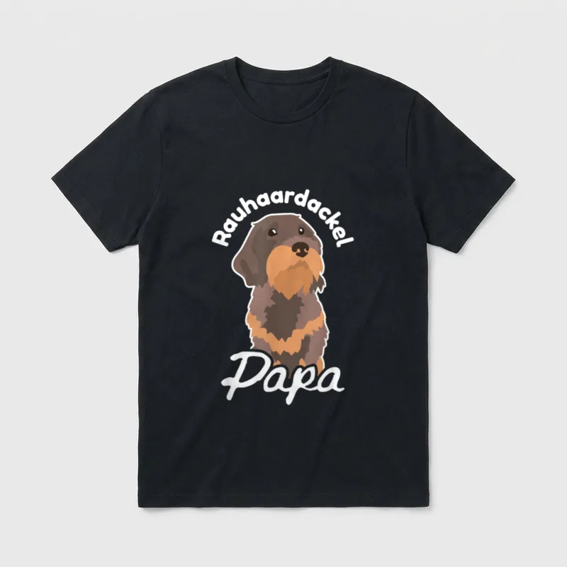 Rauhaardackel Papa Dachshund Herrchen T-Shirt – Klassisches T-Shirt in Schwarz