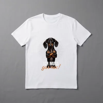 Ich muss gar nix Dackel T-Shirt – Klassisches T-Shirt in Schwarz