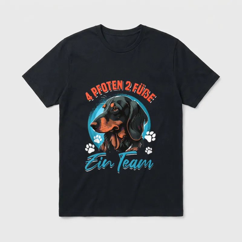 Rauhaardackel Dachshund Dackel Hund T-Shirt 0367 – Klassisches T-Shirt in Schwarz