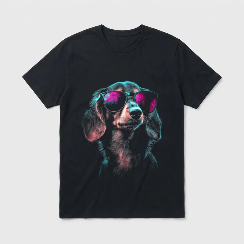 Dackel Hund Motiv Haustier T-Shirt – Klassisches T-Shirt in Schwarz