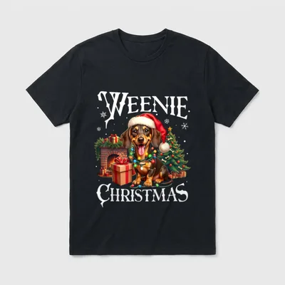 Christmas Dachshund Santa Claus T-Shirt – Klassisches T-Shirt in Schwarz