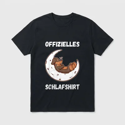 Offizielles Schlafshirt Schlafanzug Hund Dackel T-Shirt – Klassisches T-Shirt in Schwarz