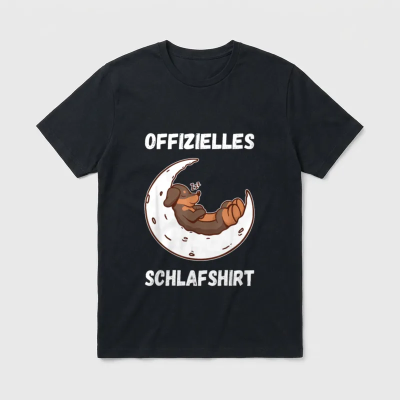 Offizielles Schlafshirt Schlafanzug Hund Dackel T-Shirt – Klassisches T-Shirt in Schwarz