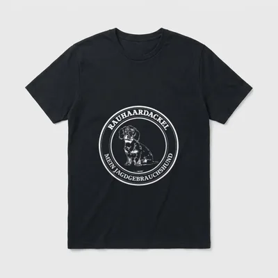Rauhaardackel Jagdgebrauchshund Jäger Jagdhunde T-Shirt 0389 – Klassisches T-Shirt in Schwarz