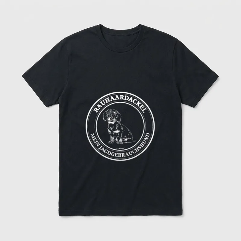 Rauhaardackel Jagdgebrauchshund Jäger Jagdhunde T-Shirt 0389 – Klassisches T-Shirt in Schwarz