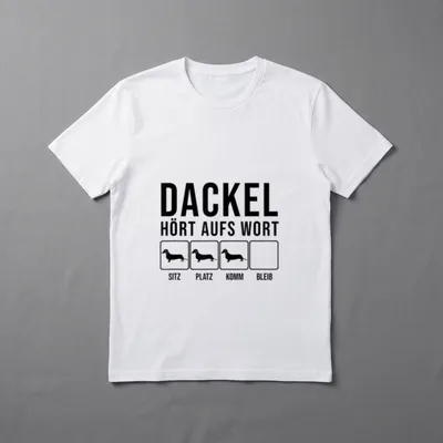 Lustiges Dackel Hört aufs T-Shirt – Klassisches T-Shirt in Schwarz