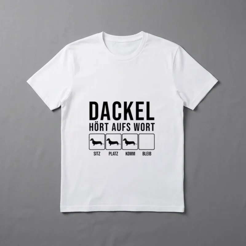 Lustiges Dackel Hört aufs T-Shirt – Klassisches T-Shirt in Schwarz