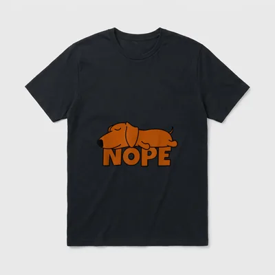 Nope Fauler Dackel Hund T-Shirt – Klassisches T-Shirt in Schwarz