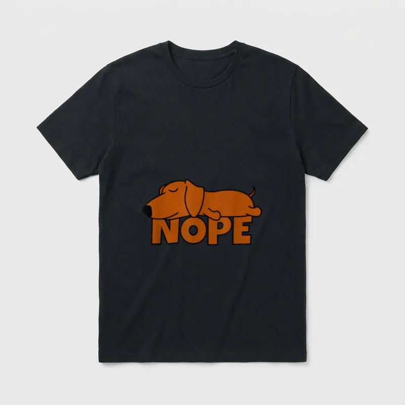 Nope Fauler Dackel Hund T-Shirt – Klassisches T-Shirt in Schwarz