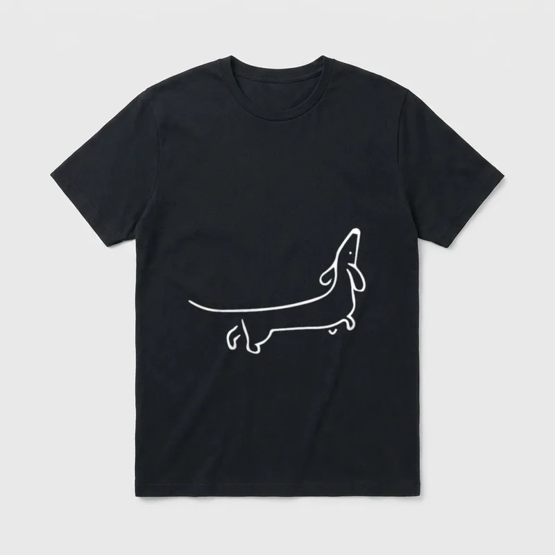 Dackel Hunde Hundemotive Tiergesicht T-Shirt – Klassisches T-Shirt in Schwarz