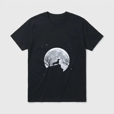 Dackel Moon Vintage Retro T-Shirt – Klassisches T-Shirt in Schwarz