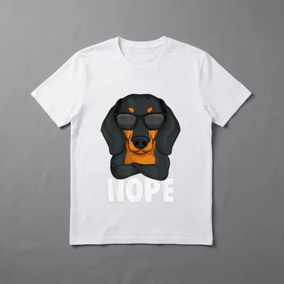 Dackel Dachshund Teckel Nope T-Shirt – Klassisches T-Shirt in Schwarz