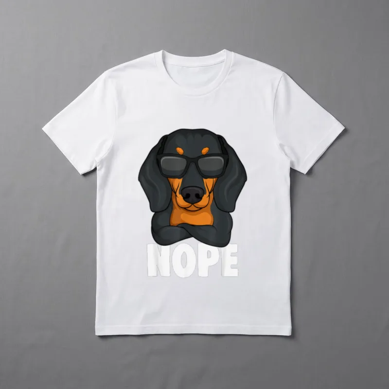 Dackel Dachshund Teckel Nope T-Shirt – Klassisches T-Shirt in Schwarz