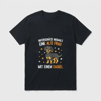 Süßer & Lustiger Teckel T-Shirt – Klassisches T-Shirt in Schwarz