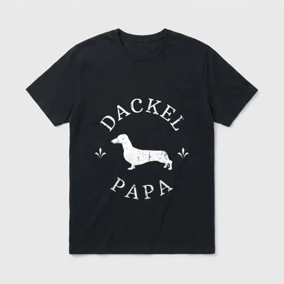 Dackel Papa Teckel Dachshund Dad T-Shirt – Klassisches T-Shirt in Schwarz