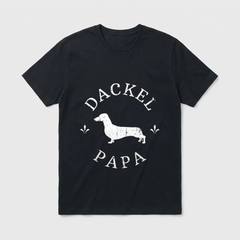 Dackel Papa Teckel Dachshund Dad T-Shirt – Klassisches T-Shirt in Schwarz