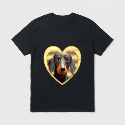 Dackel Dackel Hund Dackel T-Shirt 0427 – Klassisches T-Shirt in Schwarz