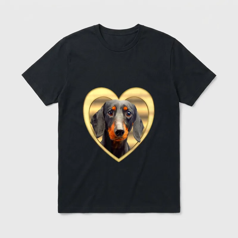Dackel Dackel Hund Dackel T-Shirt 0427 – Klassisches T-Shirt in Schwarz