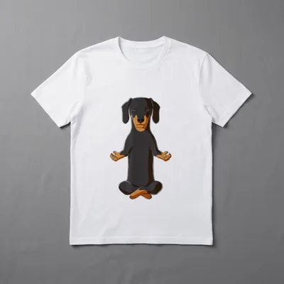 Meditierender Hund Dackel T-Shirt – Klassisches T-Shirt in Schwarz
