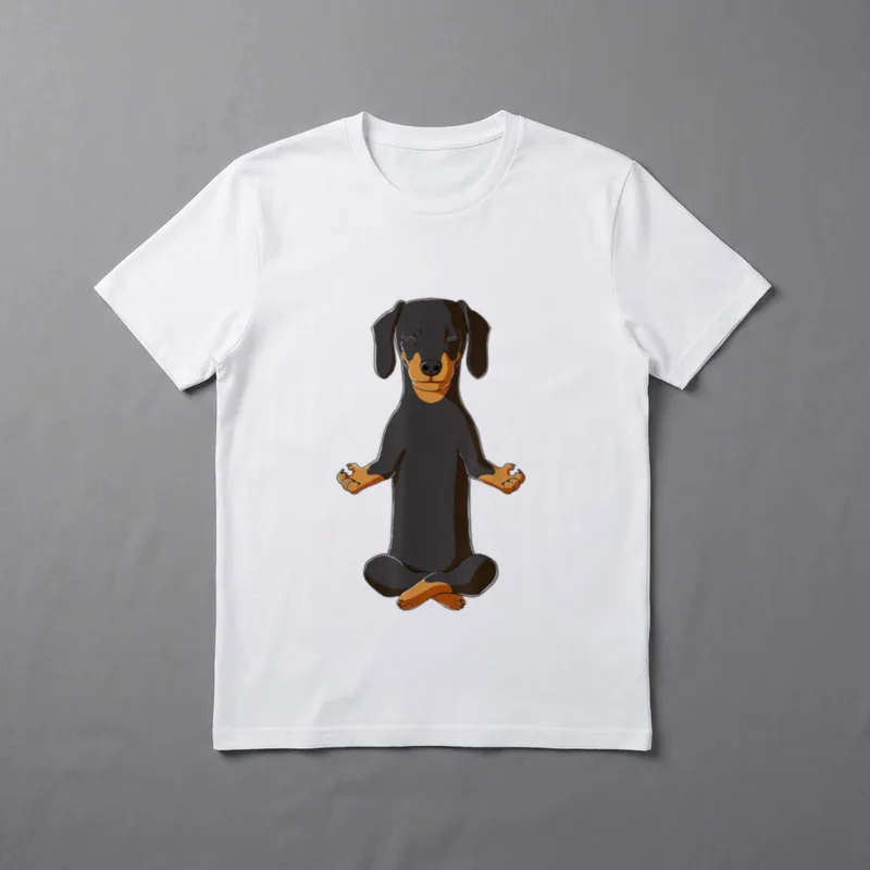 Meditierender Hund Dackel T-Shirt – Klassisches T-Shirt in Schwarz