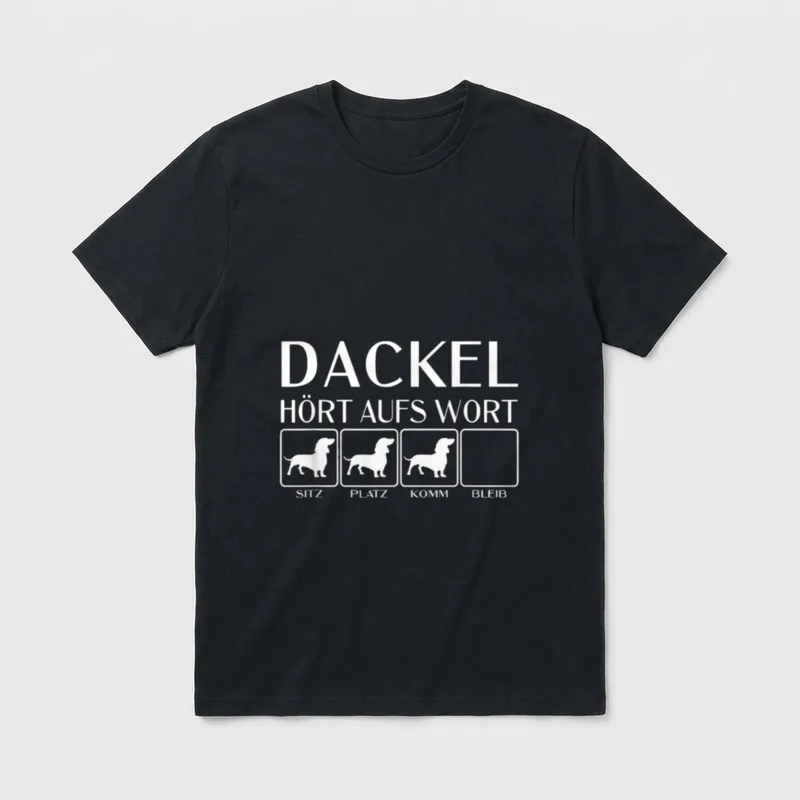 Dackel Hört aufs Wort T-Shirt – Klassisches T-Shirt in Schwarz