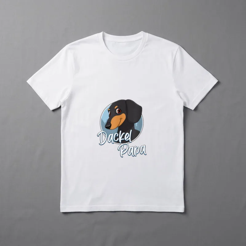 Dackel Papa mit Teckel T-Shirt – Klassisches T-Shirt in Schwarz