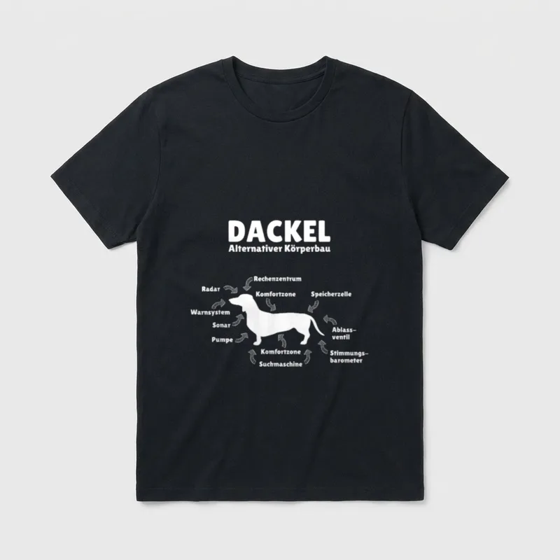 Die Anatomie des Hundes T-Shirt – Klassisches T-Shirt in Schwarz