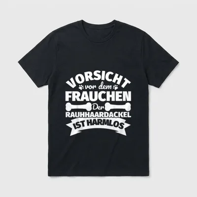 Rauhhaardackel Frauchen Hund lustiger T-Shirt – Klassisches T-Shirt in Schwarz