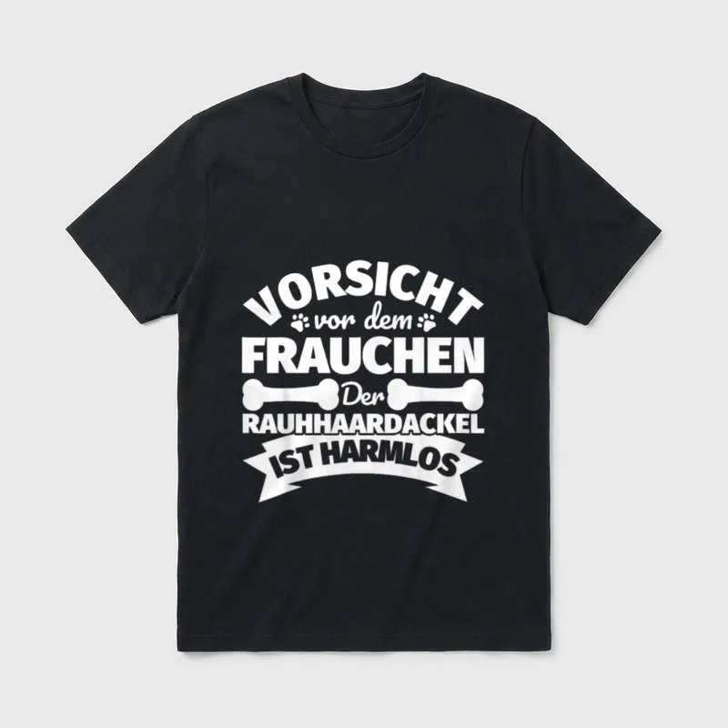 Rauhhaardackel Frauchen Hund lustiger T-Shirt – Klassisches T-Shirt in Schwarz