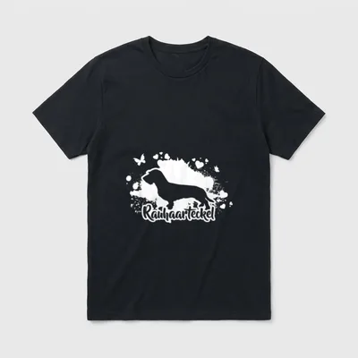 Lustiger Rauhaarteckel Hunderasse lustiger T-Shirt – Klassisches T-Shirt in Schwarz