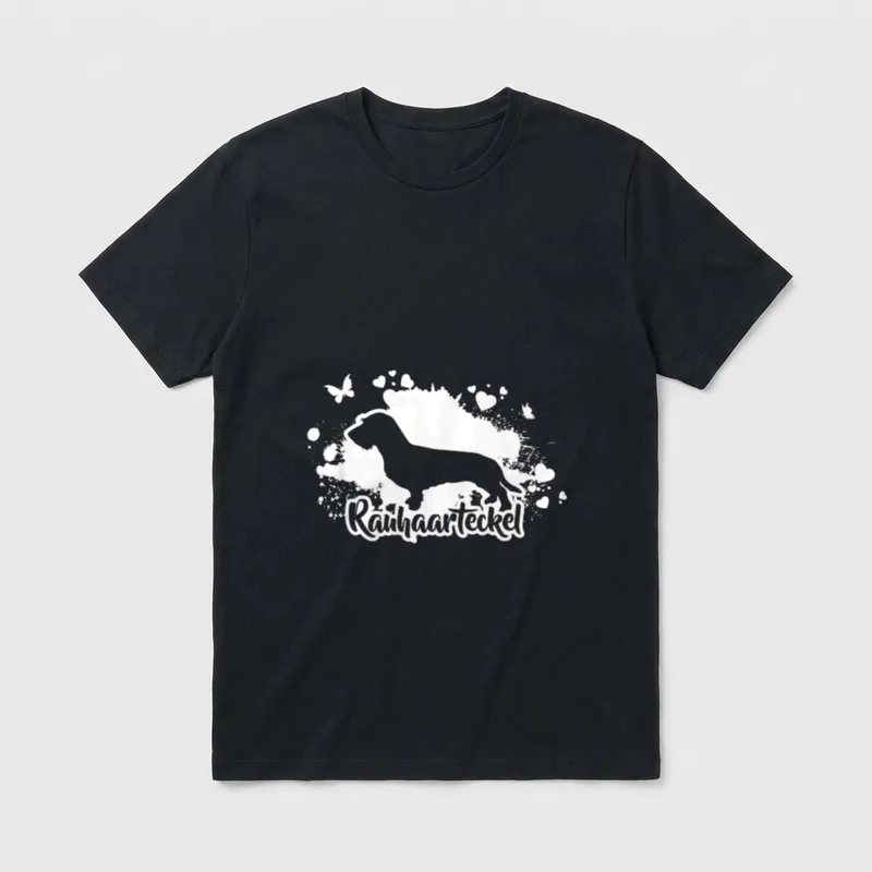 Lustiger Rauhaarteckel Hunderasse lustiger T-Shirt – Klassisches T-Shirt in Schwarz