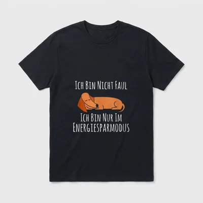 Lustiger fauler Dackel Hund T-Shirt – Klassisches T-Shirt in Schwarz