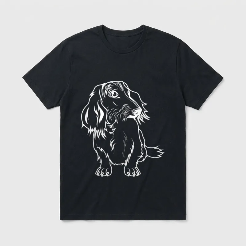 Rauhaardackel Zwergdackel Langhaardackel Hund T-Shirt – Klassisches T-Shirt in Schwarz