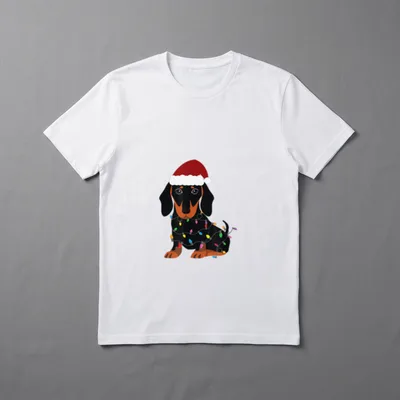 Dackel Dachshund Hund Weihnachten T-Shirt – Klassisches T-Shirt in Schwarz