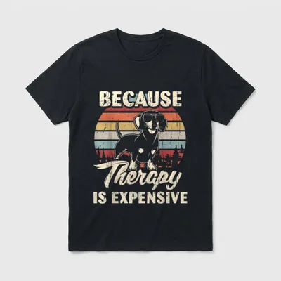 Dackel Therapie ist teuer T-Shirt – Klassisches T-Shirt in Schwarz