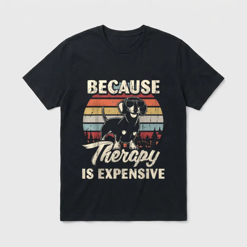 Dackel Therapie ist teuer T-Shirt – Klassisches T-Shirt in Schwarz
