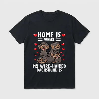 Rauhaardackel Dackel Hund T-Shirt 0460 – Klassisches T-Shirt in Schwarz