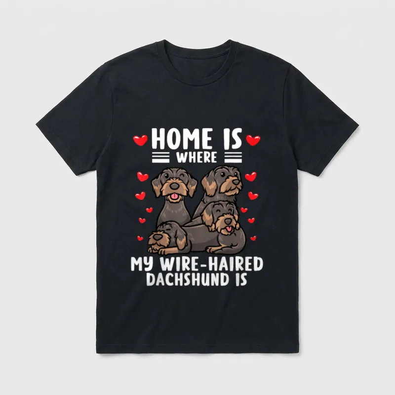 Rauhaardackel Dackel Hund T-Shirt 0460 – Klassisches T-Shirt in Schwarz