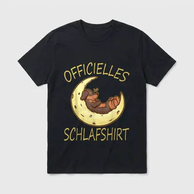 Offizielles Schlafshirt Dackel Wiener T-Shirt – Klassisches T-Shirt in Schwarz