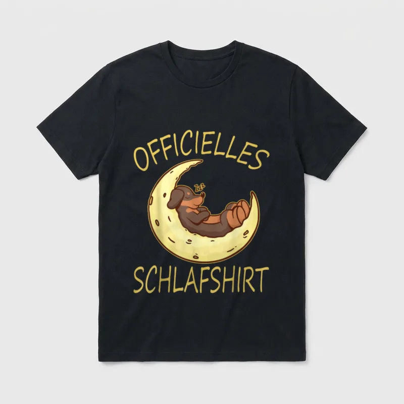 Offizielles Schlafshirt Dackel Wiener T-Shirt – Klassisches T-Shirt in Schwarz
