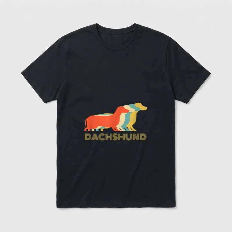 Dackel-Hunde-Liebhaber im Vintage-Look T-Shirt – Klassisches T-Shirt in Schwarz