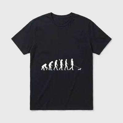 Evolution Dackel Gassi gehen T-Shirt – Klassisches T-Shirt in Schwarz